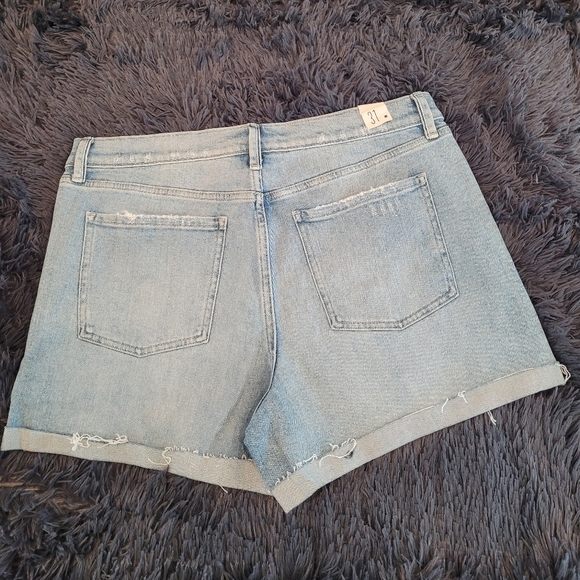 NWT Cosmic Blue Love Distressed Jean Shorts with Frayed Hem - Picture 5 of 6